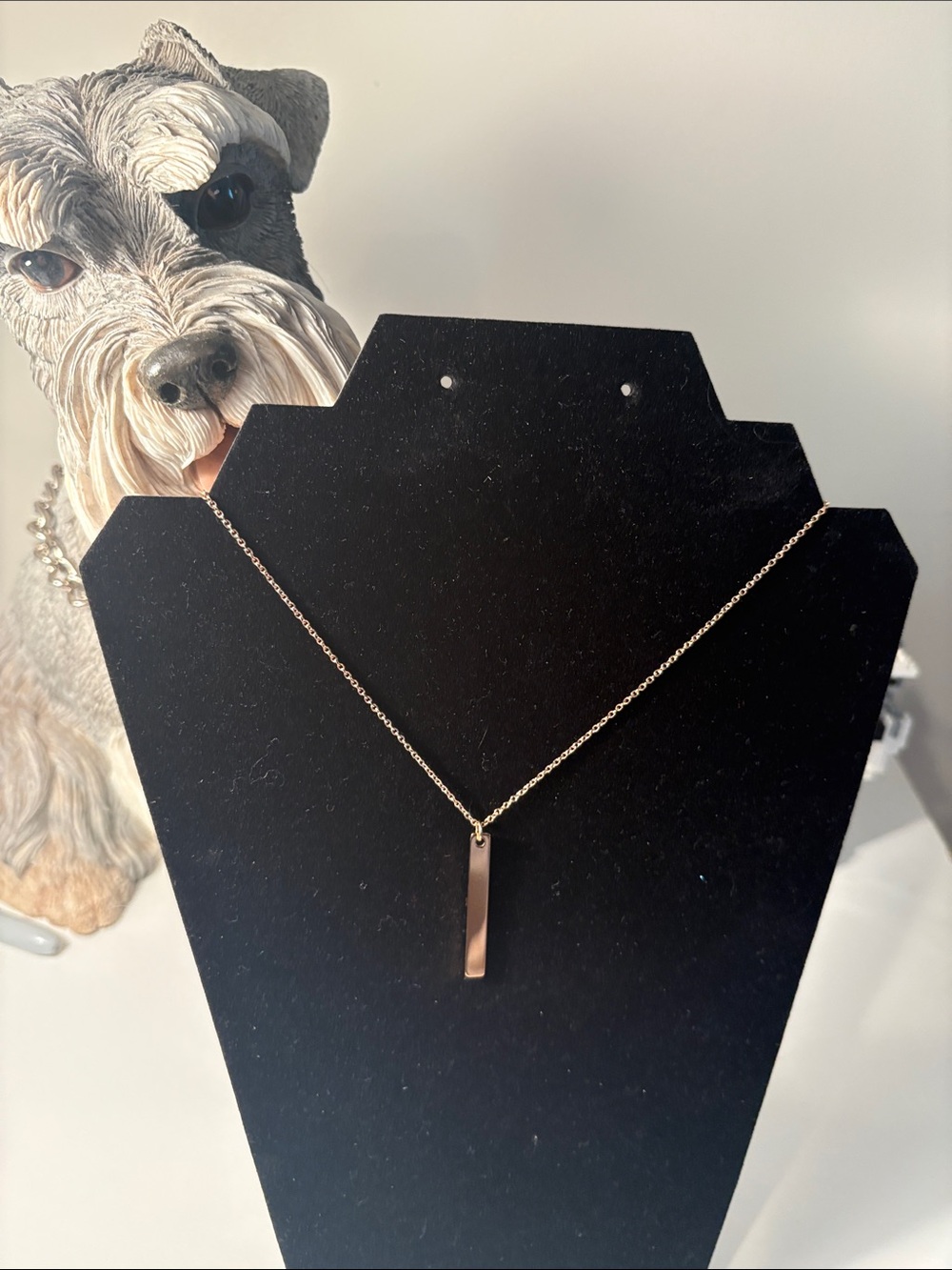 Plunder Rose Gold tone Minimal Bar Pendant Necklace